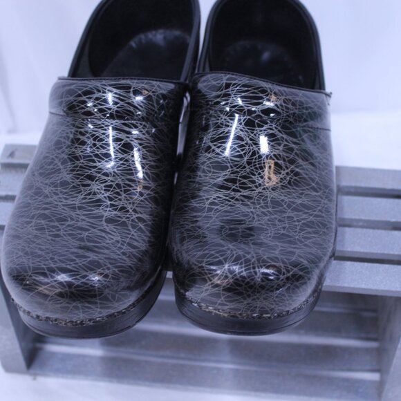 Dansko Women's Black and Gray Patterned Mules - Picture 9 of 12